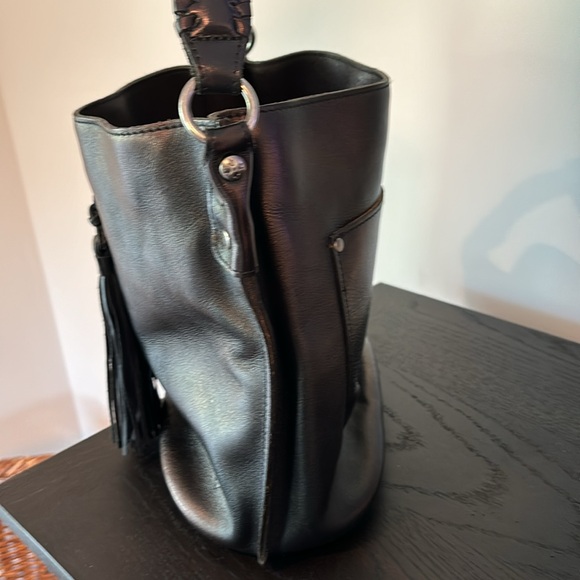 Patricia Nash copper glazed black leather bucket bag - Picture 5 of 10